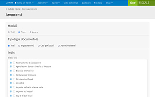 maschera ricerca argomenti struttura